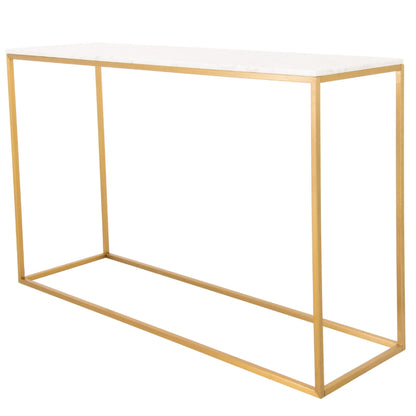 RV Astley Faceby Console Table Brushed Gold and Marble