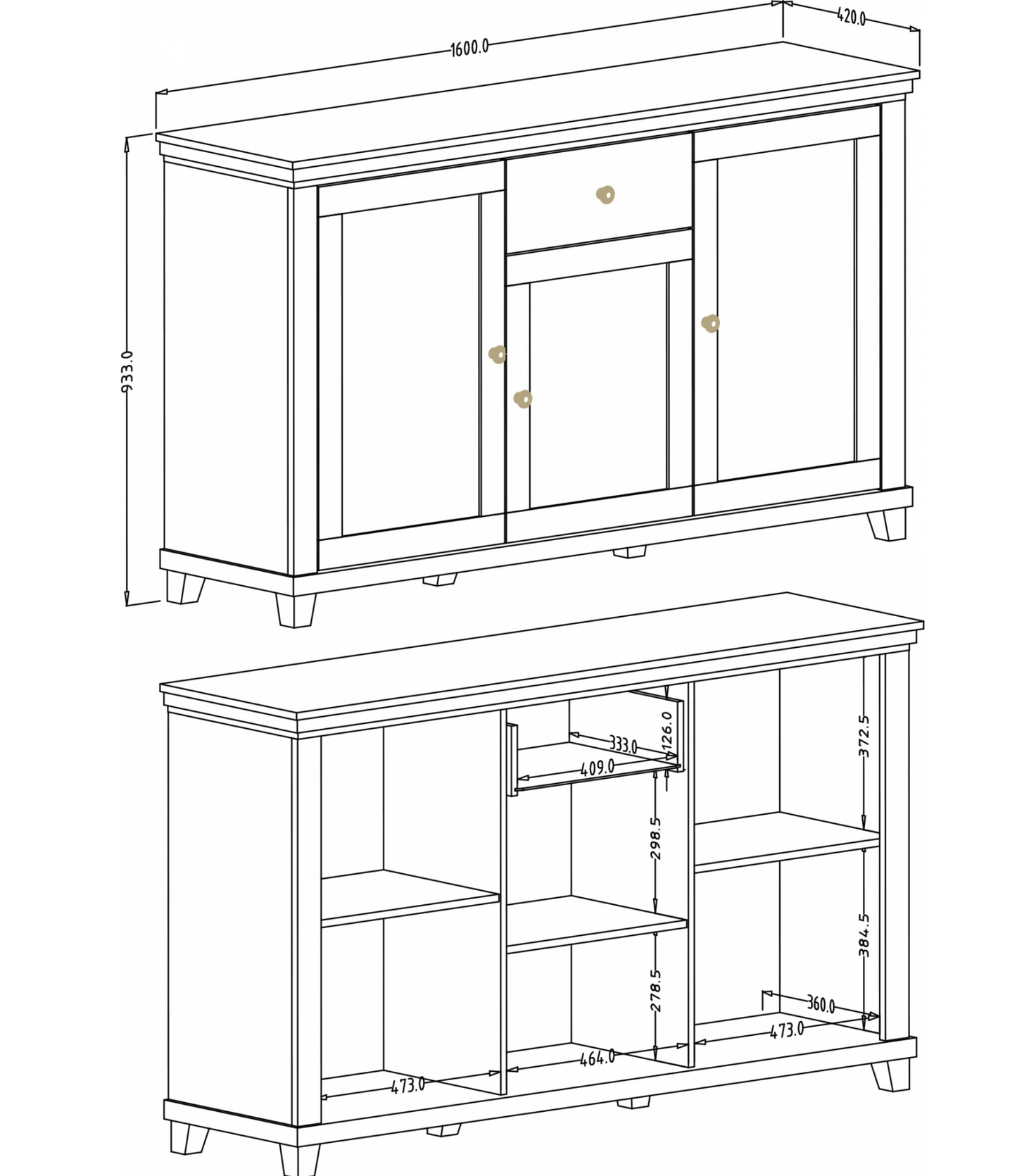 Arte-N Evora 47 Sideboard Cabinet