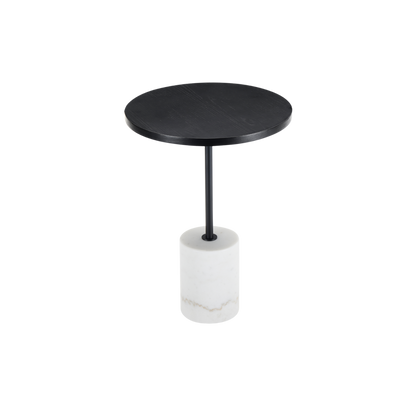 Twenty 10 Basil Lamp Table White and Black Marble