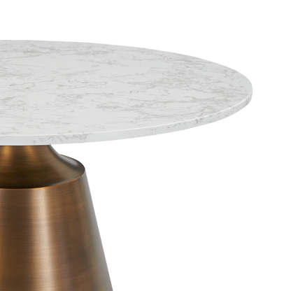 Twenty 10 Olive Large Dining Table Bronze and White Marble