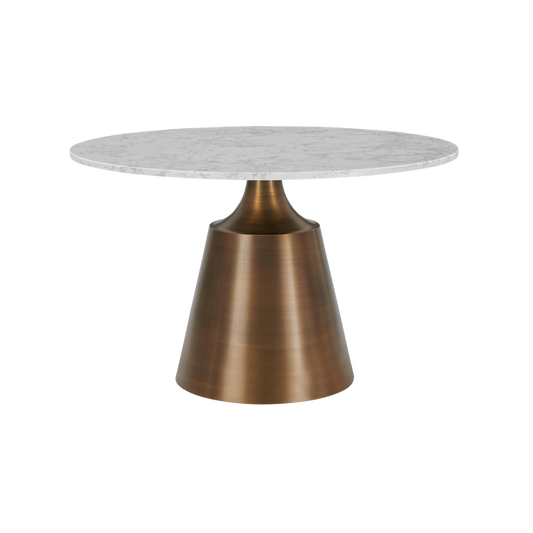 Twenty 10 Olive Large Dining Table Bronze and White Marble