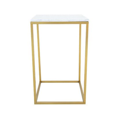 RV Astley Faceby Side Table Brushed Gold and Marble