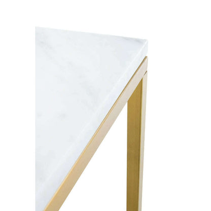 RV Astley Faceby Side Table Brushed Gold and Marble