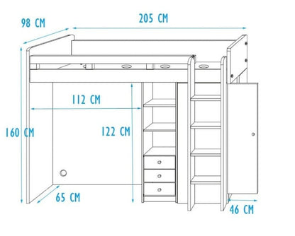 Arte-N Cabin Bed Unit with Wardrobe